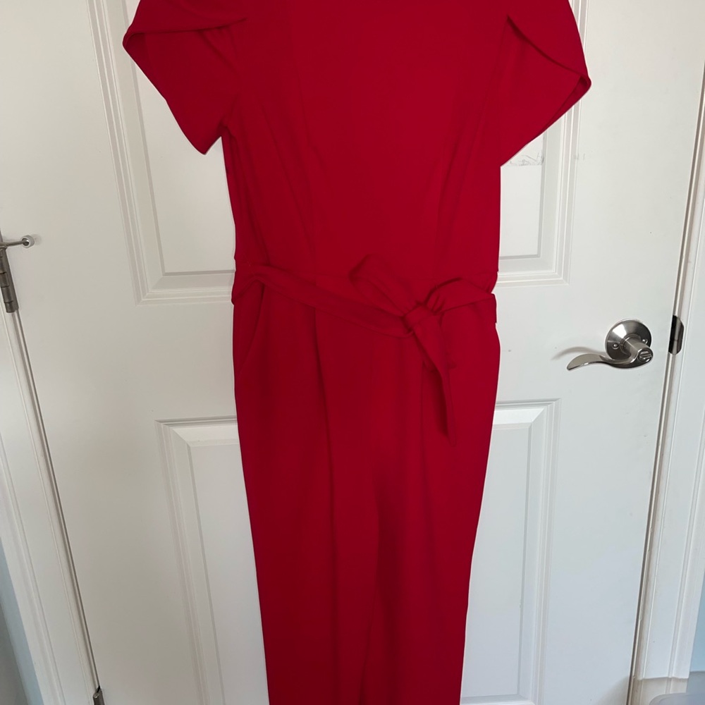 Calvin Klein Vibrant Red Long Sleeve Dress